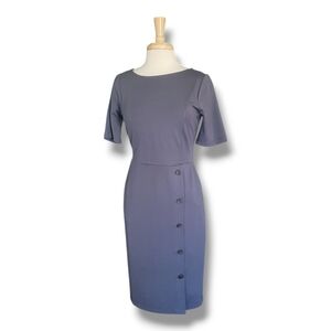 Betabrand Bodycon Round Neck Midi Dress with Pockets. Size M